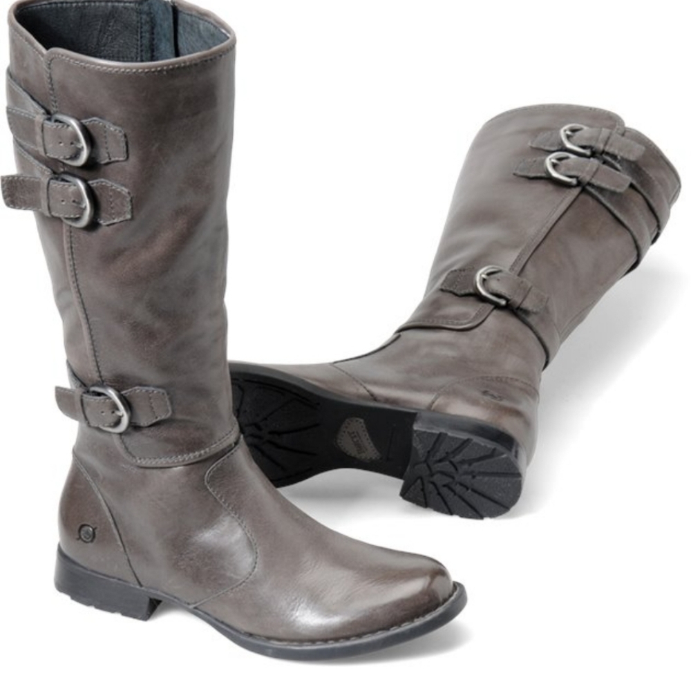 Born Women Attila Comfort Leather Tall Riding Boots Burnished shoes sz 7.5